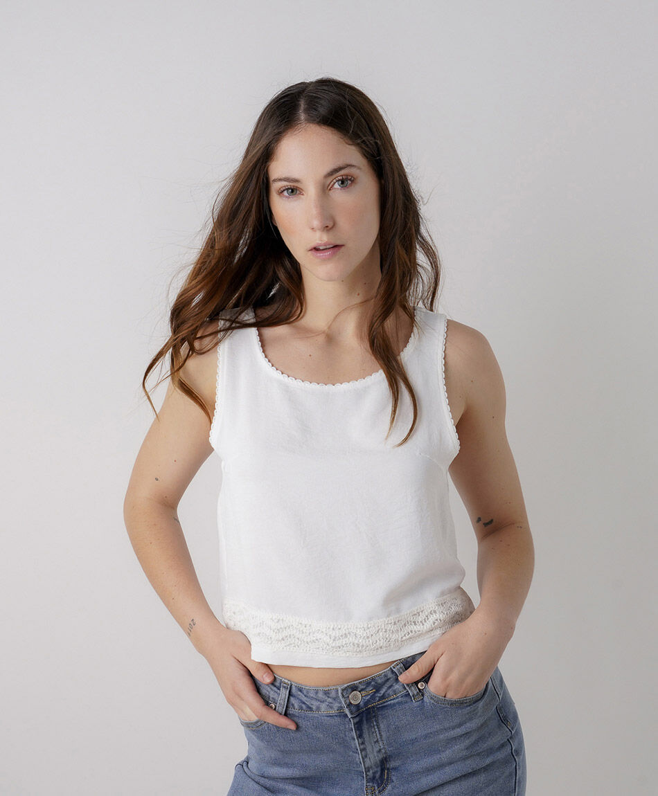 Blusa mujer top encajes