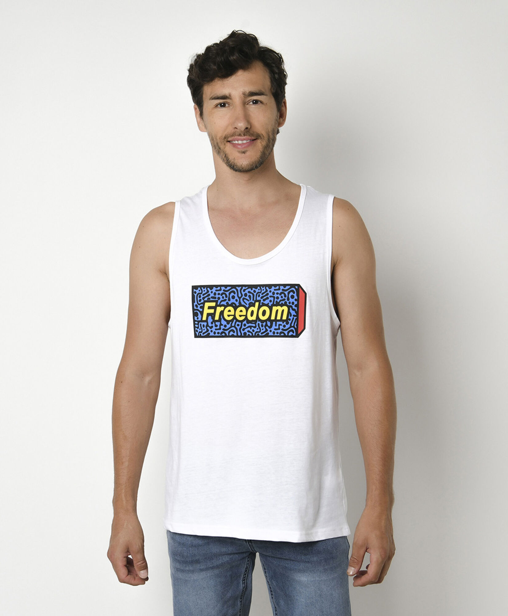 Polera hombre freedom sin mangas Polera hombre freedom sin mangas