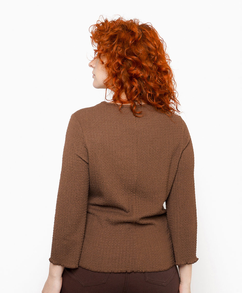 Polera mujer jacquard brown