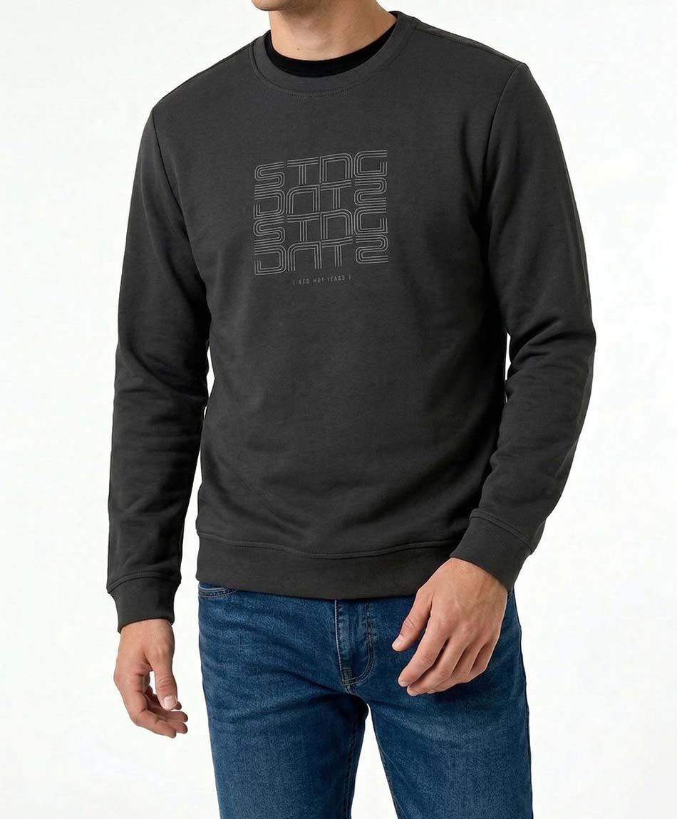 Poler&oacute;n hombre cuello redondo black