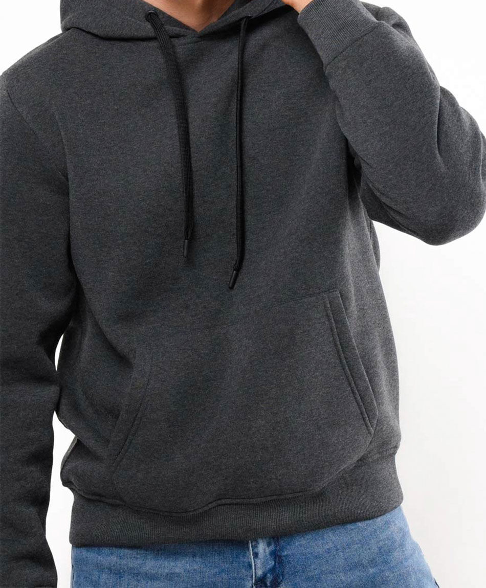 Poler&oacute;n hombre liso capucha