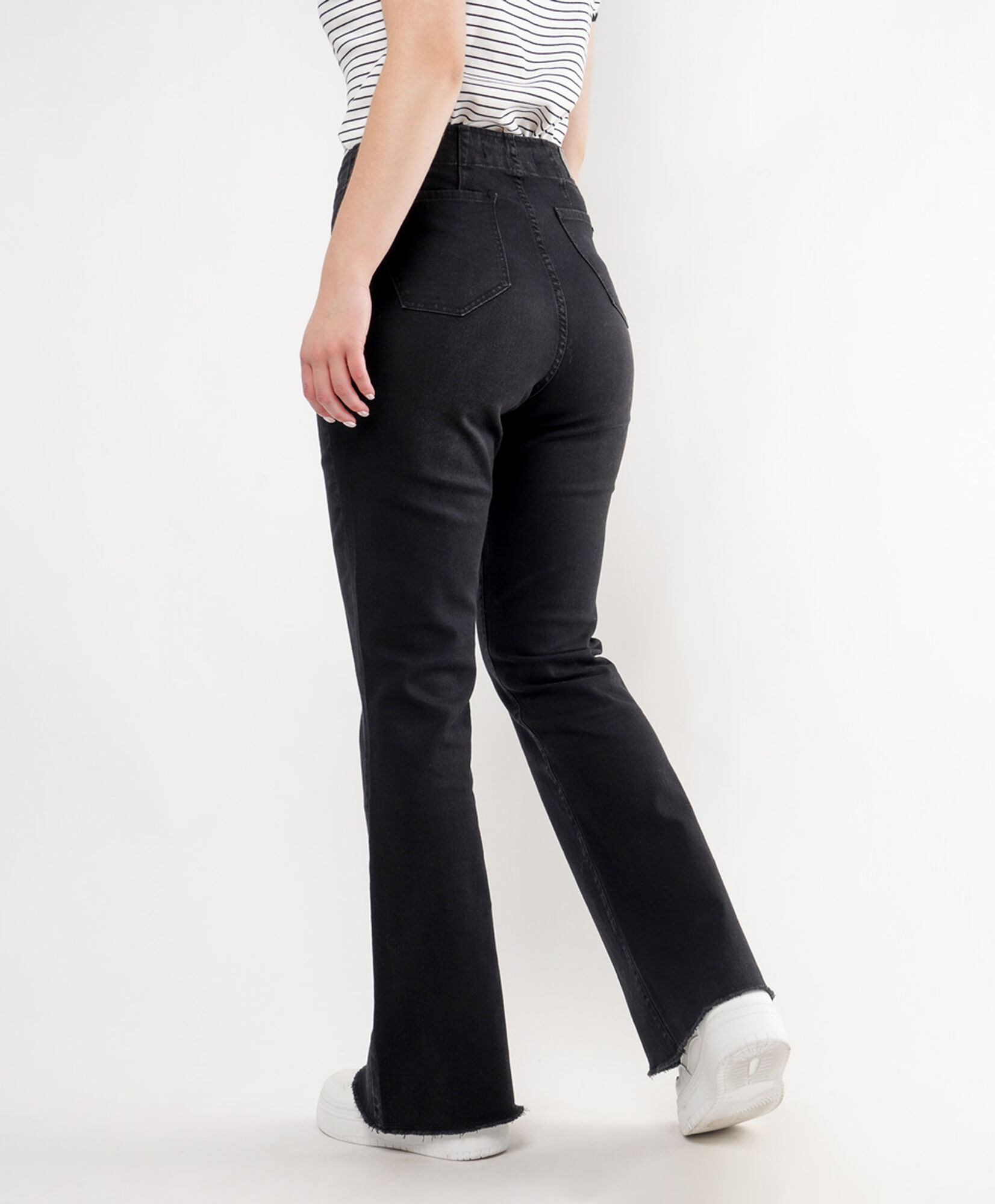 Jeans mujer pinzas pretina flare Jeans mujer pinzas pretina flare