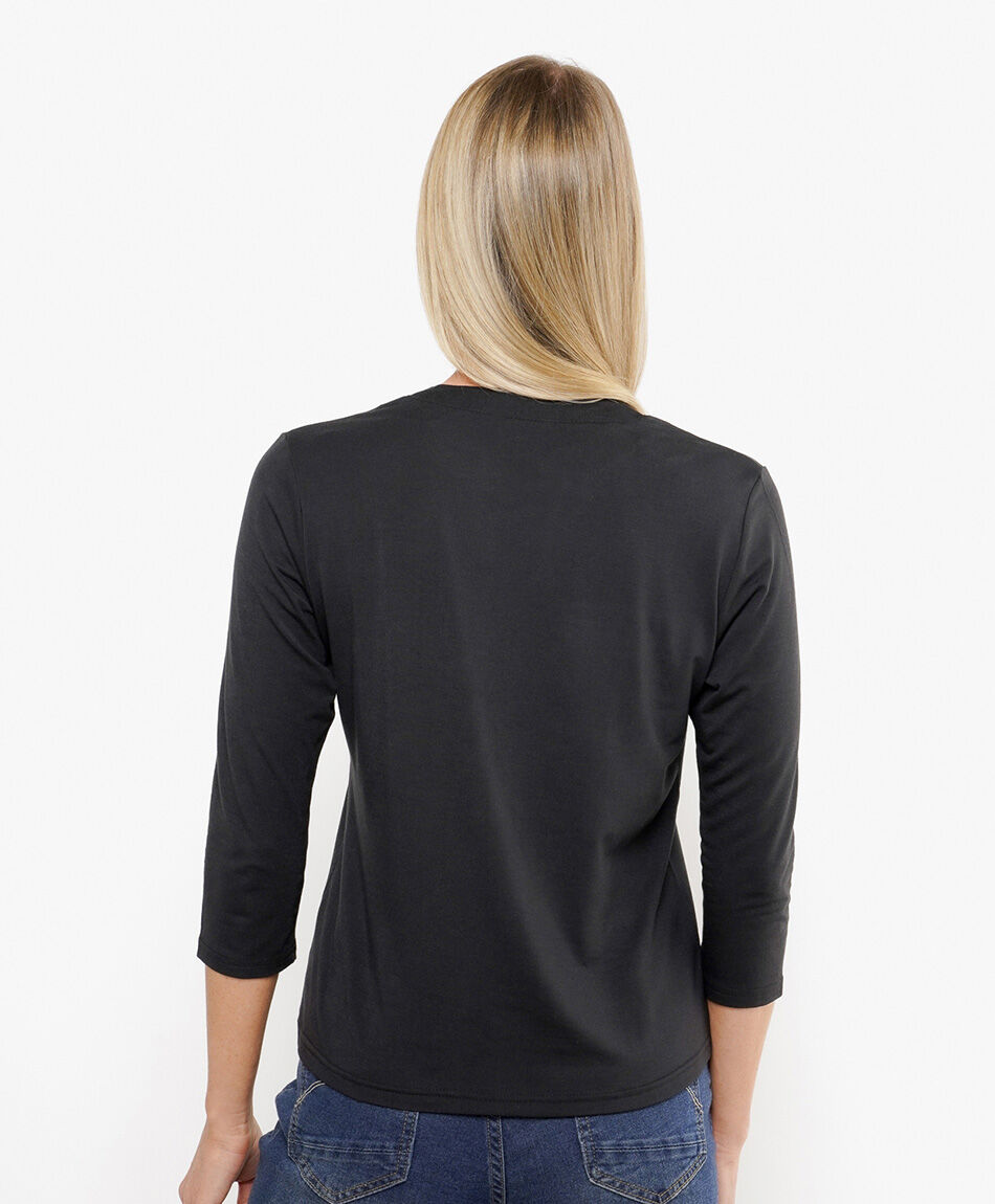 Polera mujer lisa doble bolsillo