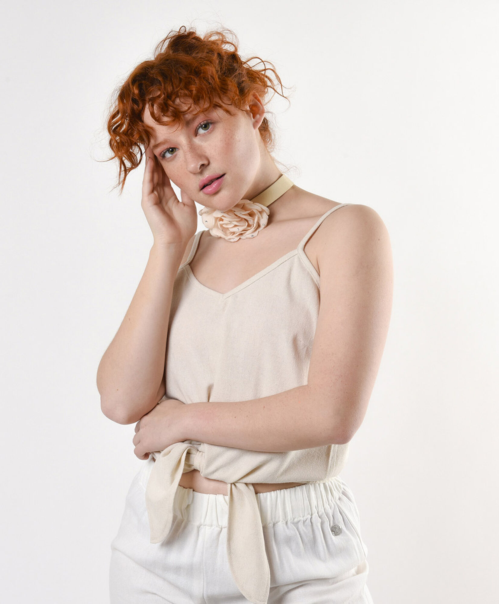 Blusa mujer lino lazo pabilo Blusa mujer lino lazo pabilo