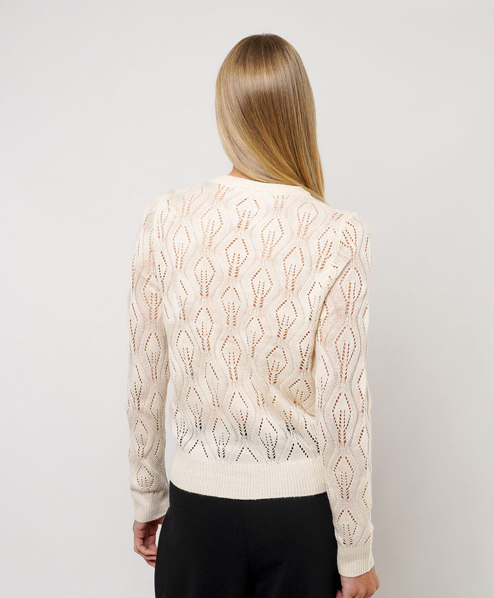 Sweater mujer calado botones bicolor Sweater mujer calado botones bicolor