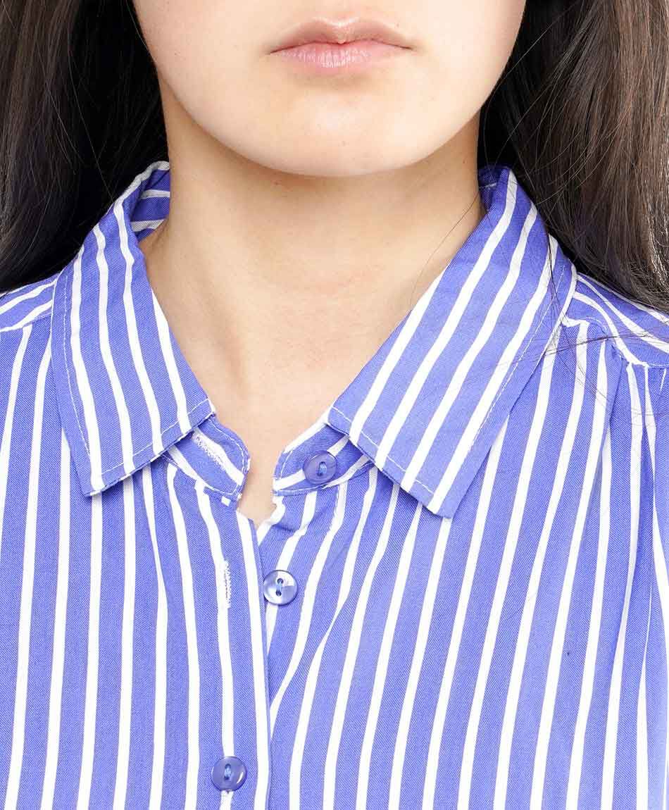 Blusa mujer l&iacute;neas mini manga