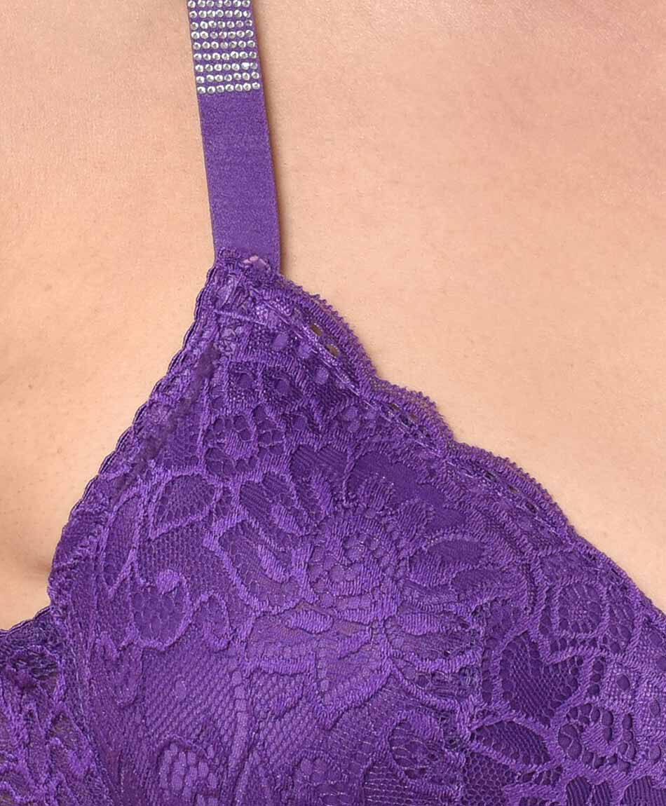 Sost&eacute;n mujer push up encajes brillos