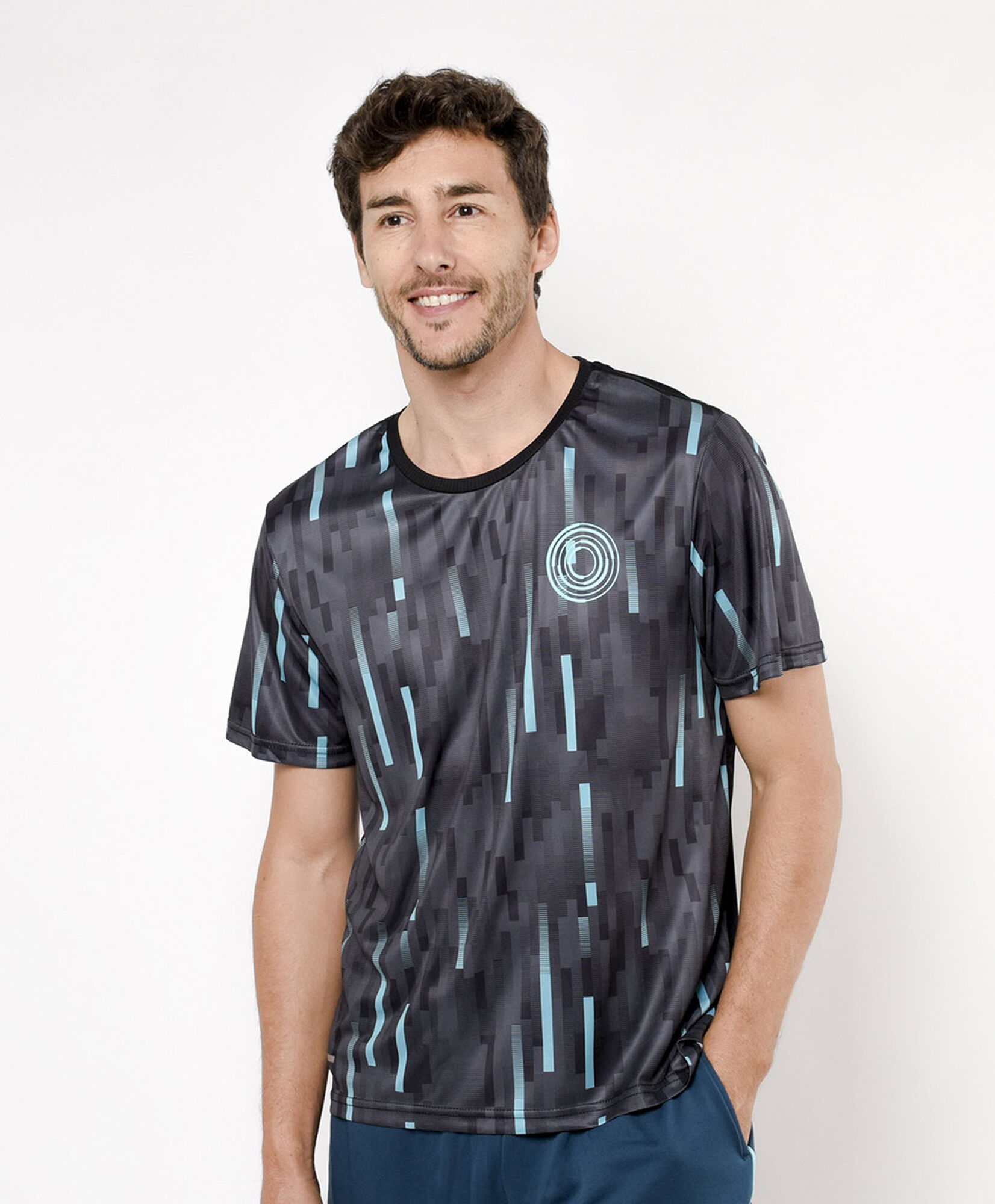 Polera deportiva hombre print líneas Polera deportiva hombre print líneas