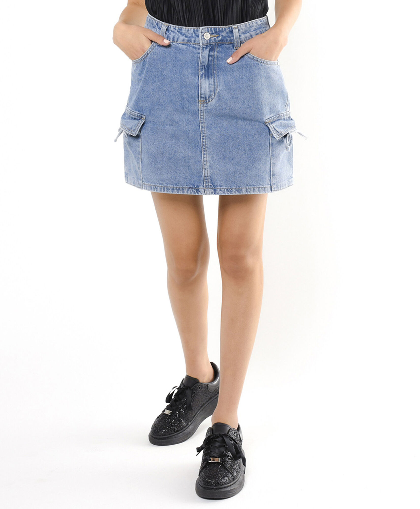 Mini falda mujer denim cargo Mini falda mujer denim cargo