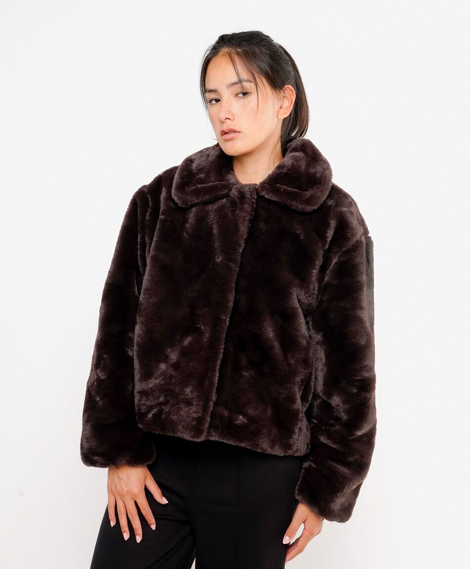 Chaqueta mujer abrigada caf&eacute;