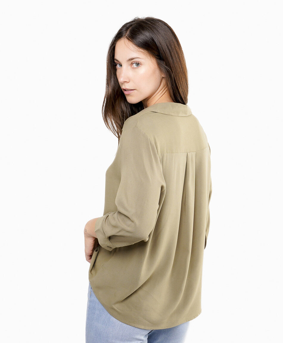 Blusa mujer lisa elegante green