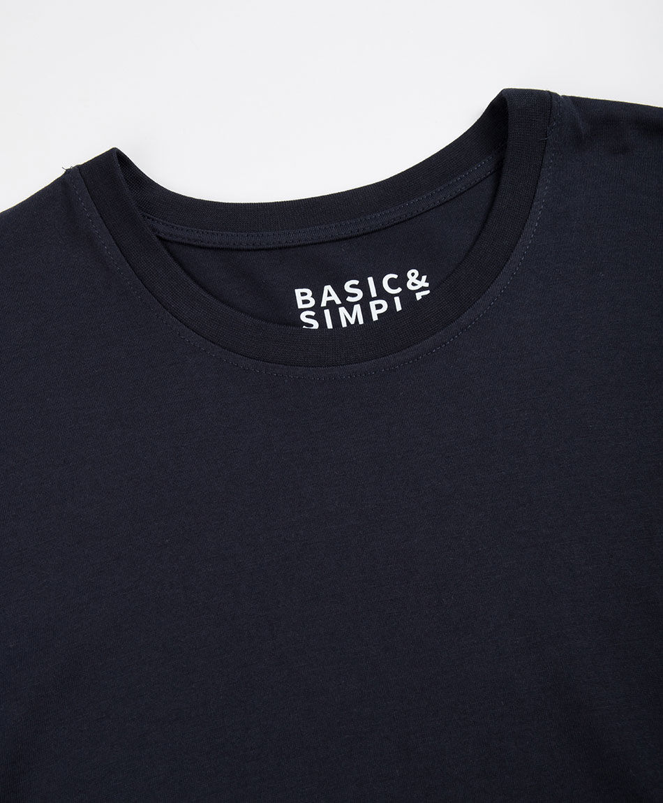 Polera hombre parche manga lisa
