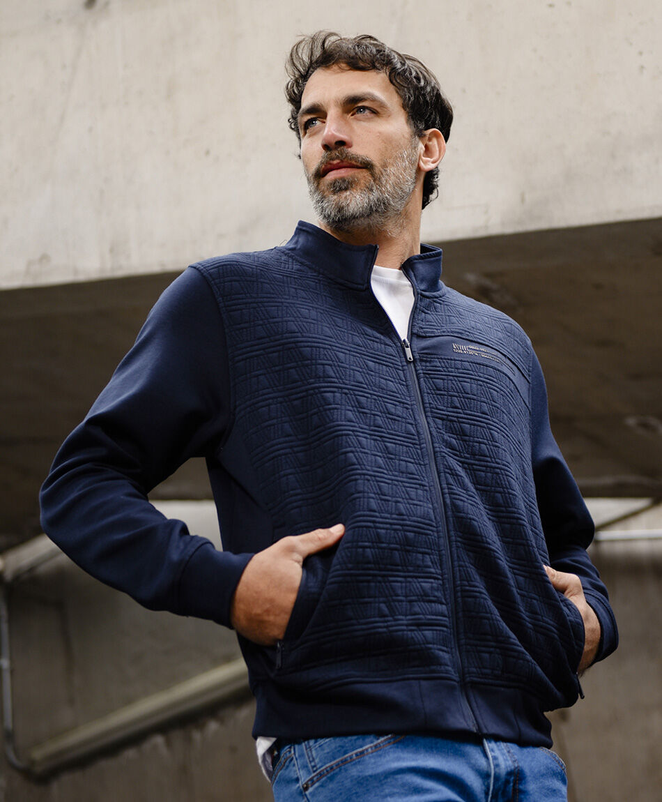 Chaqueta hombre bomber azul