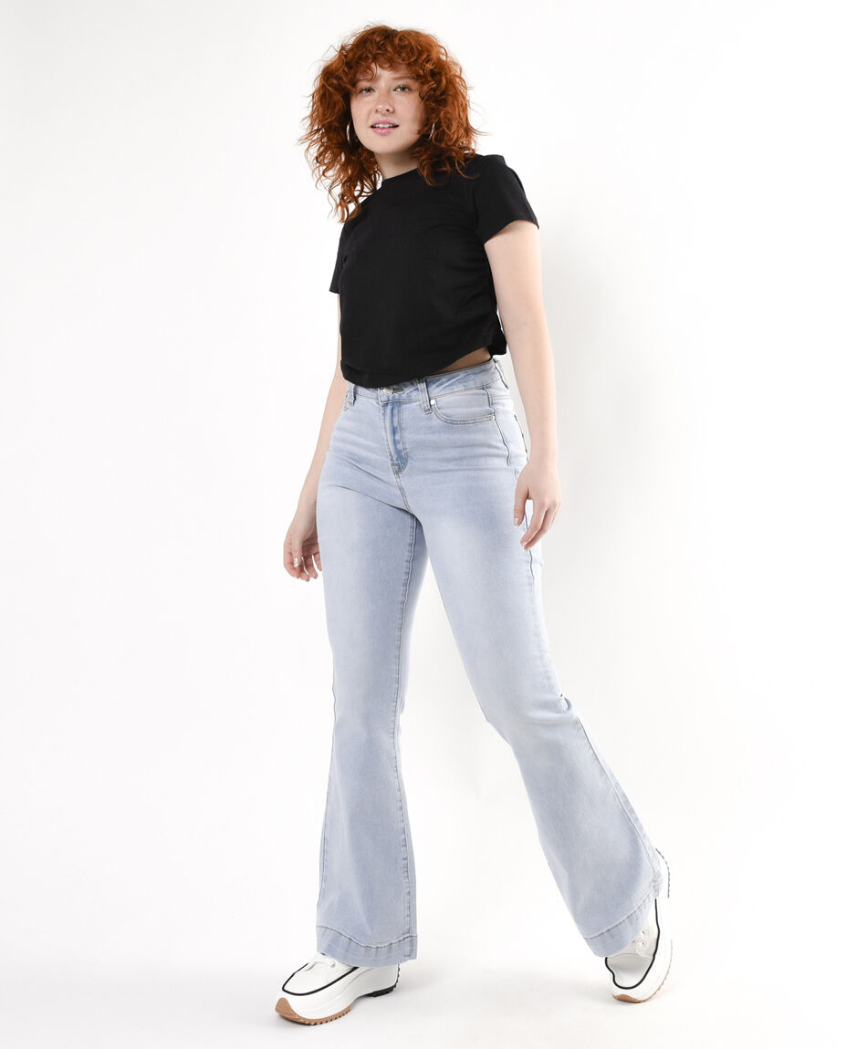 Jeans mujer liso flare