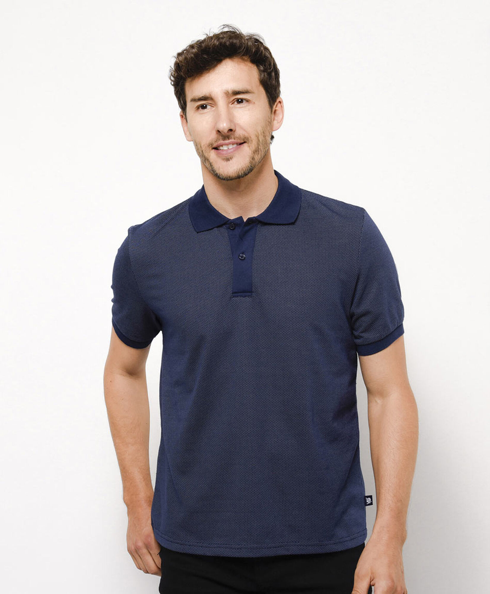 Polera hombre rib cuello polo Polera hombre rib cuello polo