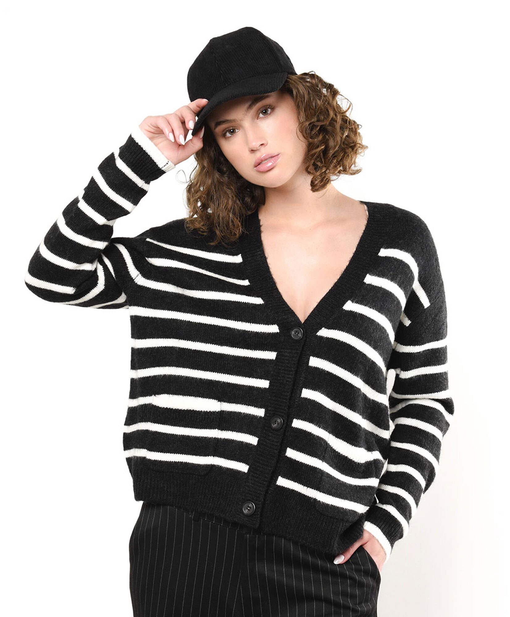 Cardigan mujer rayas bicolor Cardigan mujer rayas bicolor
