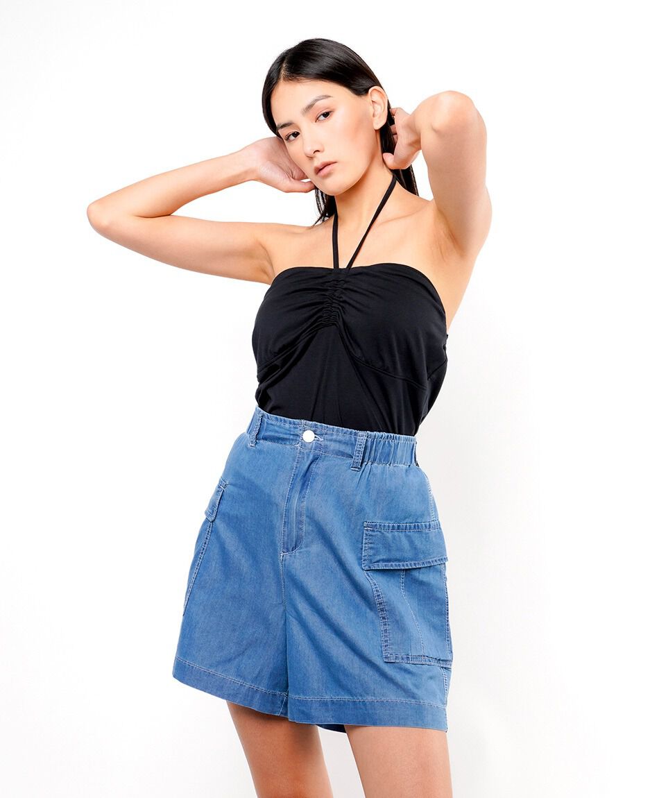 Short mujer cargo tencel