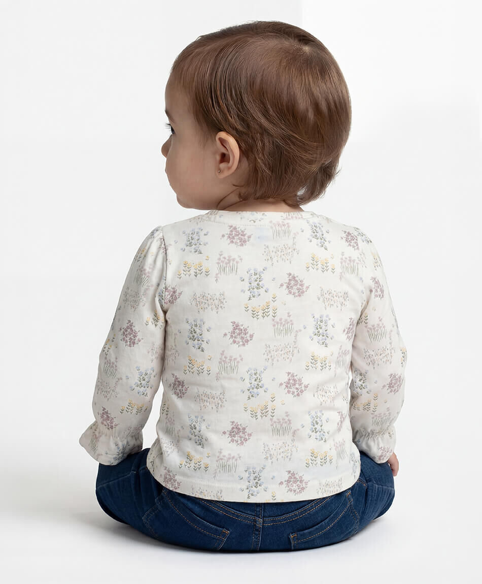 Polera beb&eacute; print florcitas