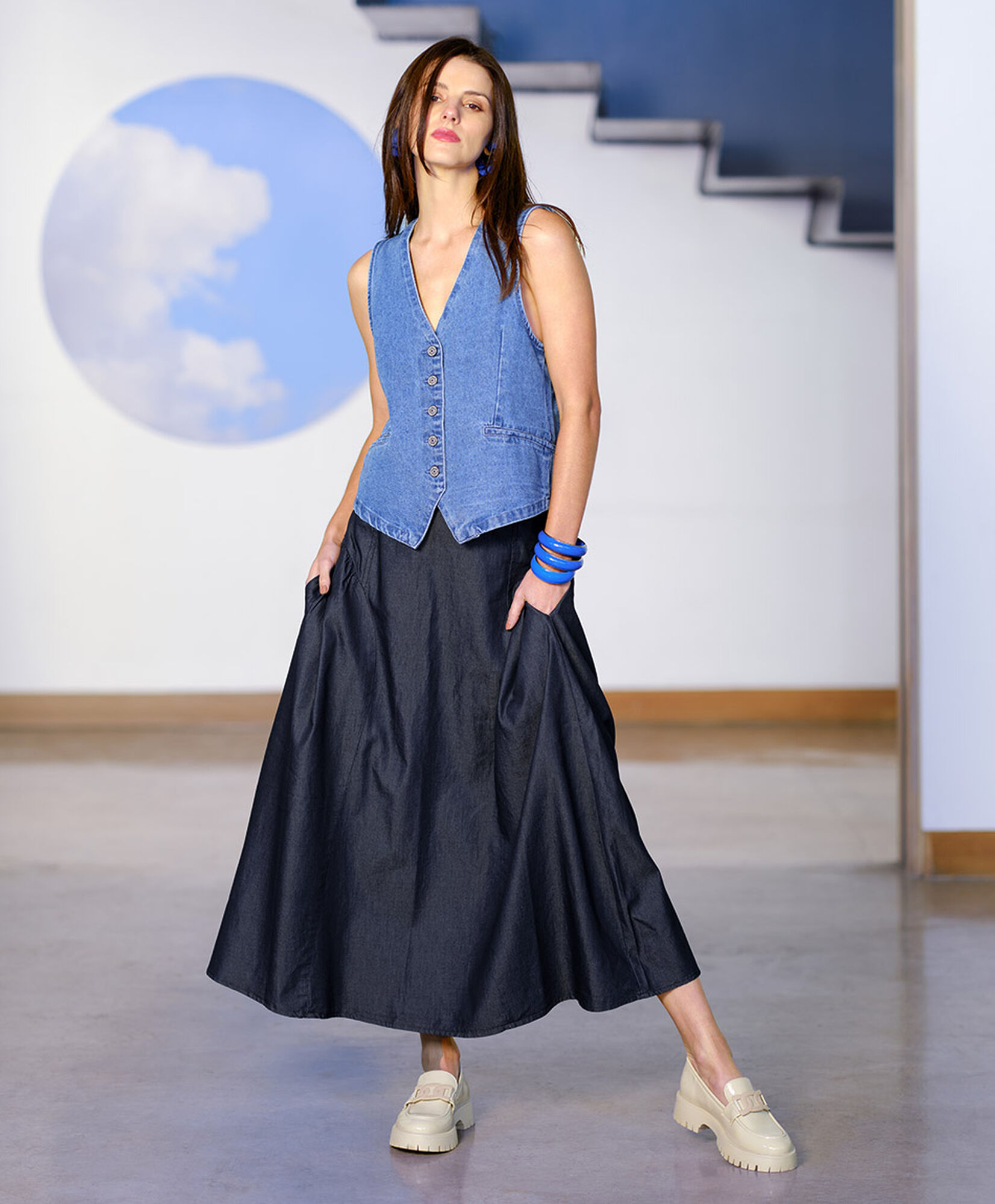 Falda mujer larga denim Falda mujer larga denim