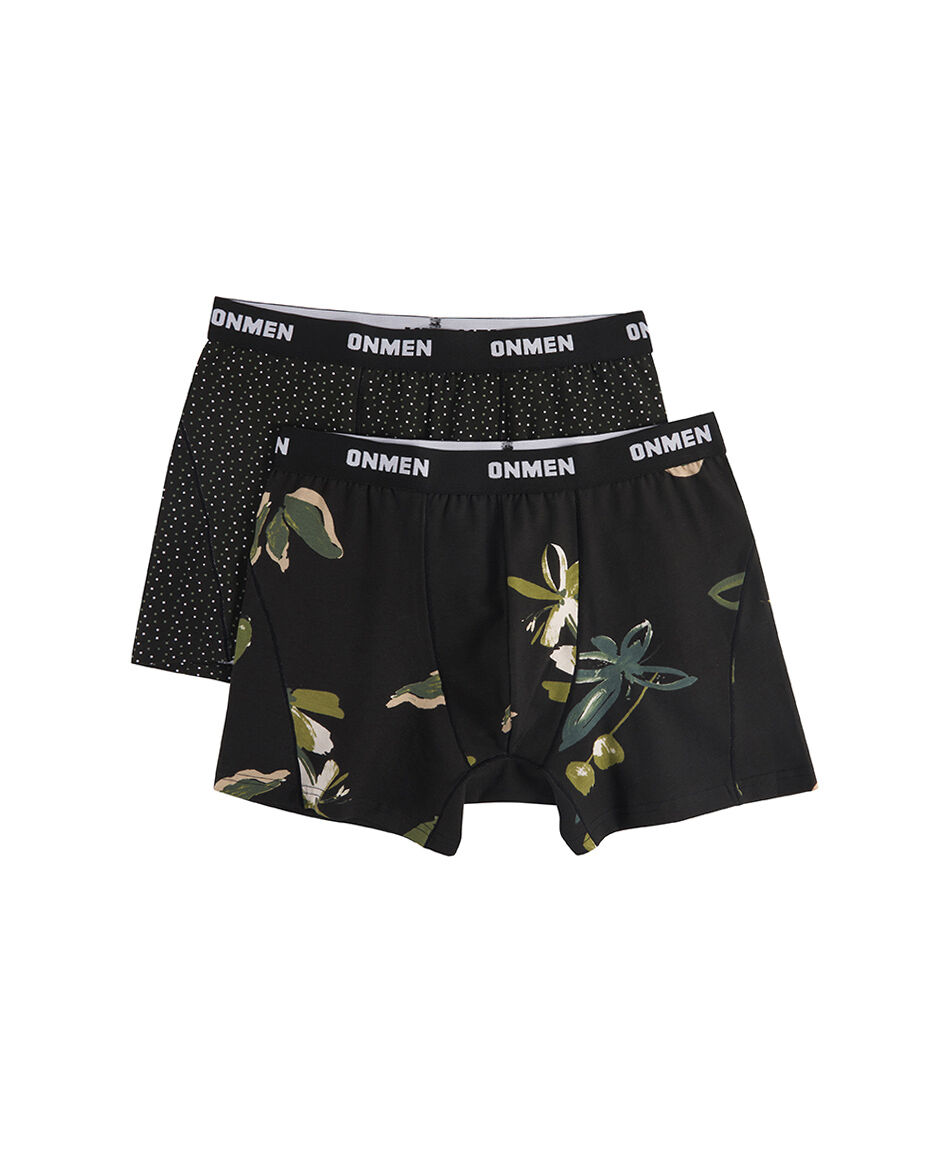 Pack 2 boxer hombre hojas puntos