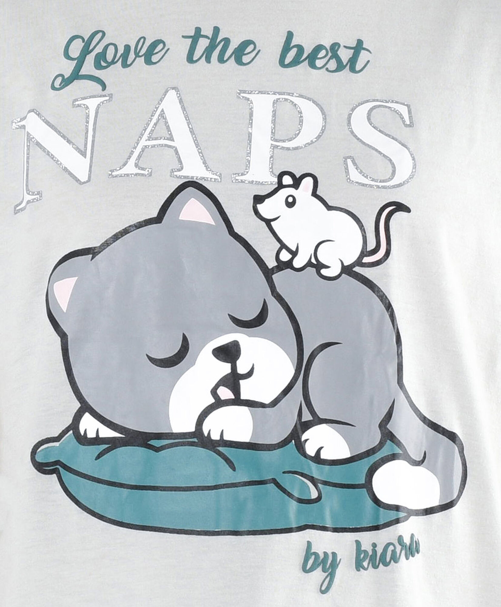 Pijama mujer gatito y líneas Pijama mujer gatito y líneas