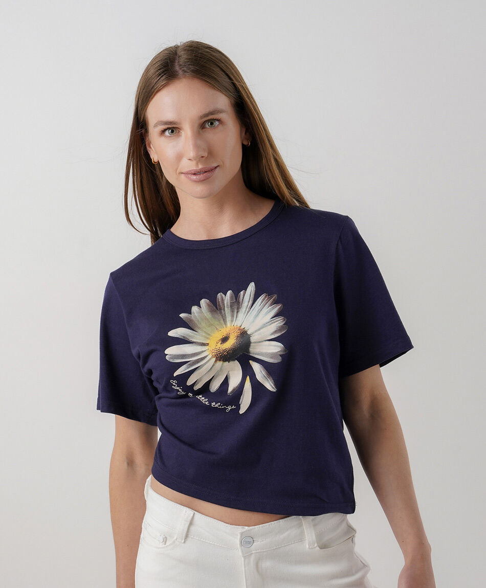 Polera mujer flor margarita