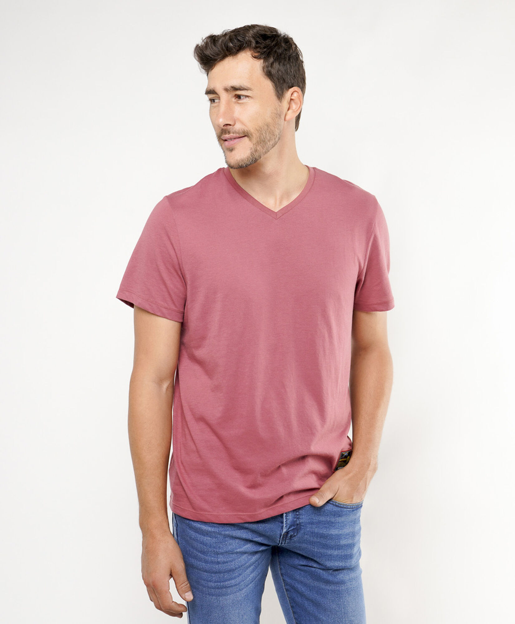 Polera hombre básica cuello v Polera hombre básica cuello v