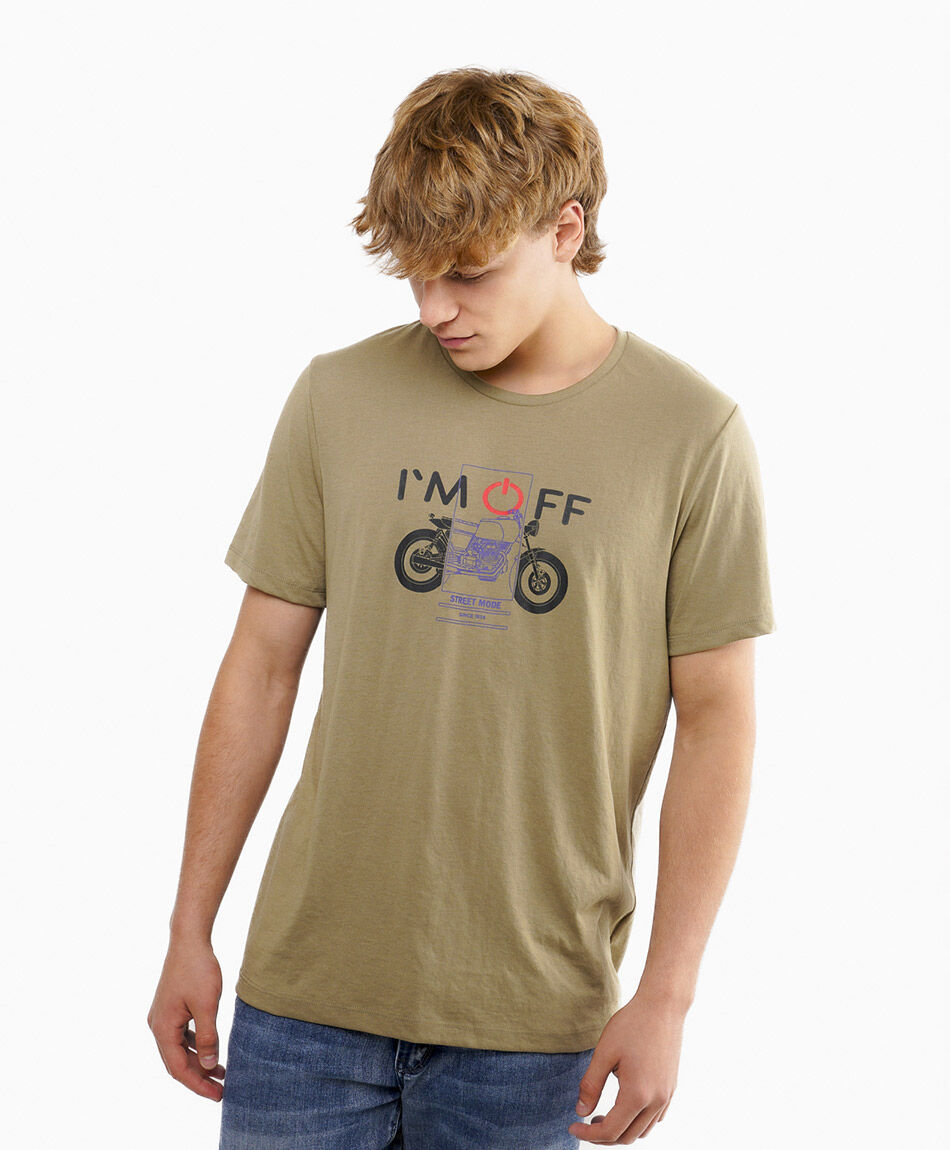 Polera hombre estampado motorcycle