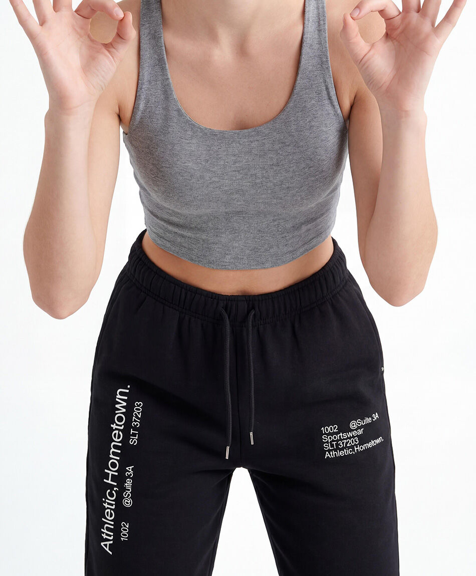 Pantal&oacute;n deportivo mujer texto
