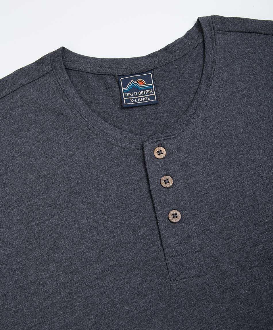 Polera hombre botones manga larga