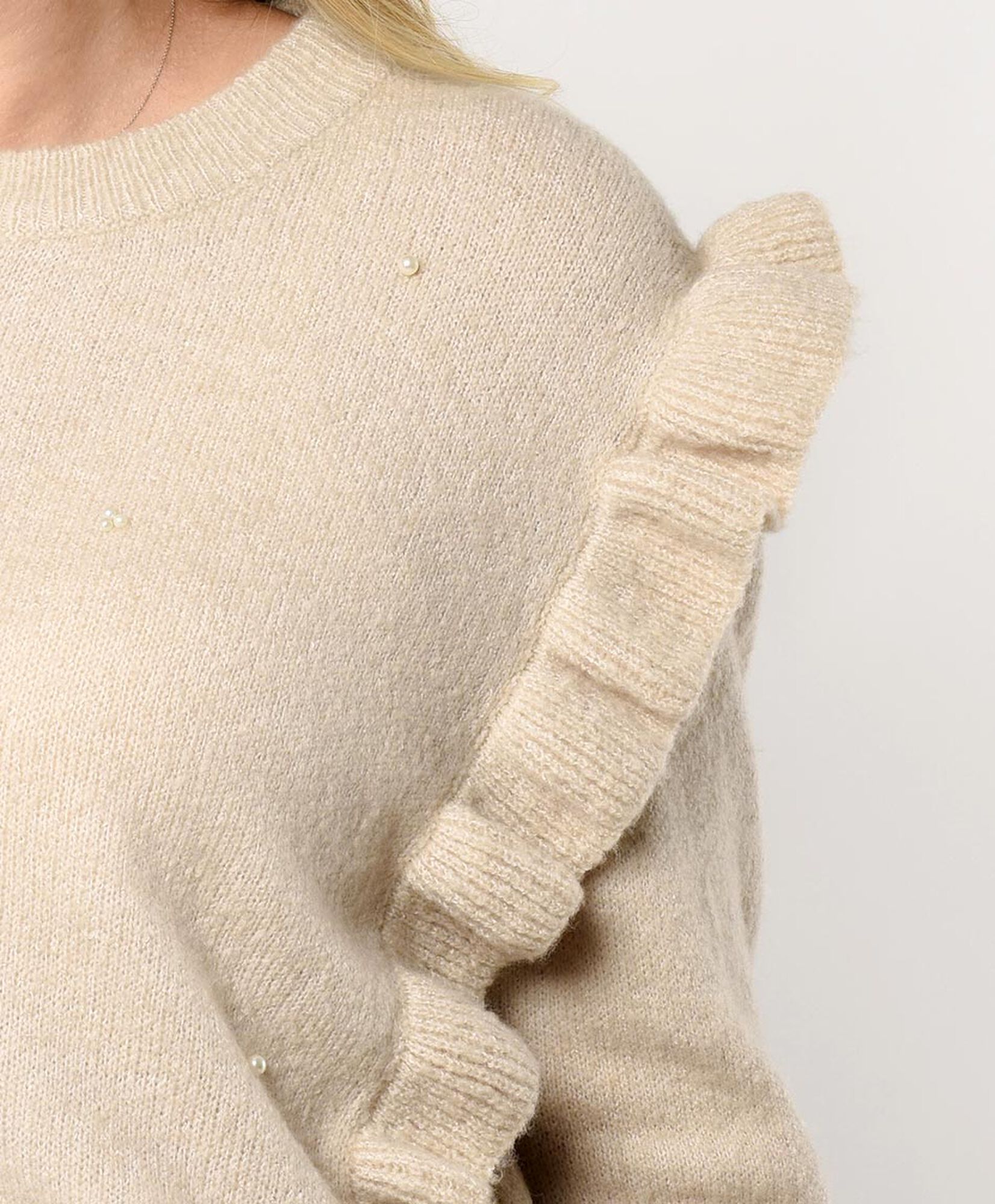 Sweater mujer vuelos y perlitas Sweater mujer vuelos y perlitas