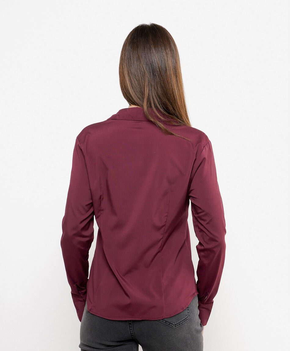 Blusa mujer entallada cranberry