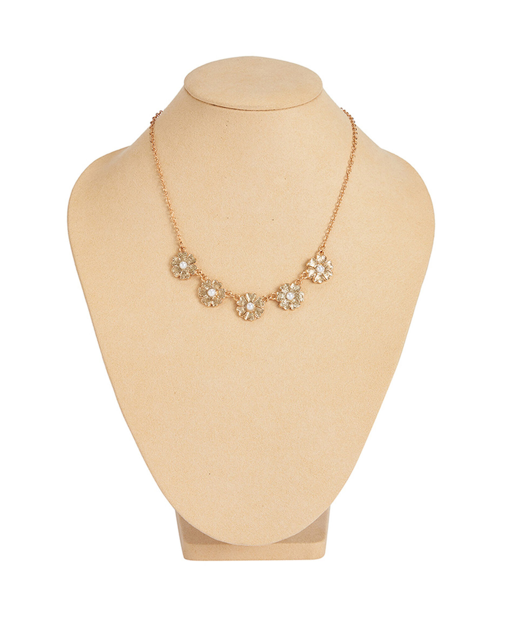 Collar mujer flores y perlas Collar mujer flores y perlas