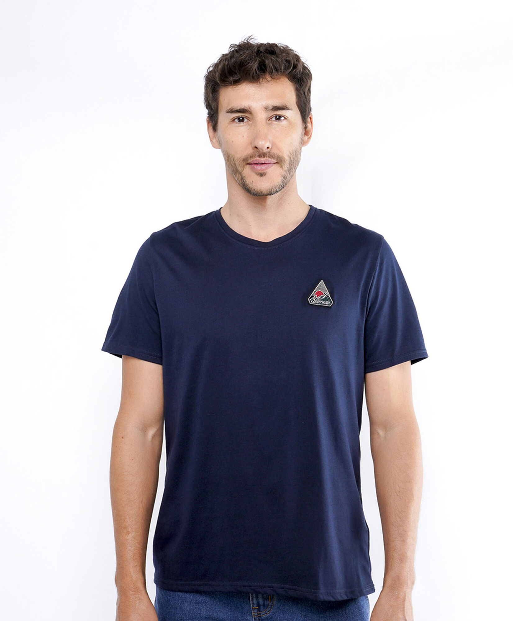 Polera hombre lisa mini print Polera hombre lisa mini print