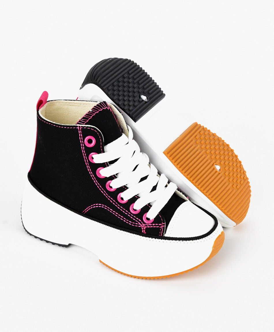 Zapatilla infantil ca&ntilde;a alta plataforma