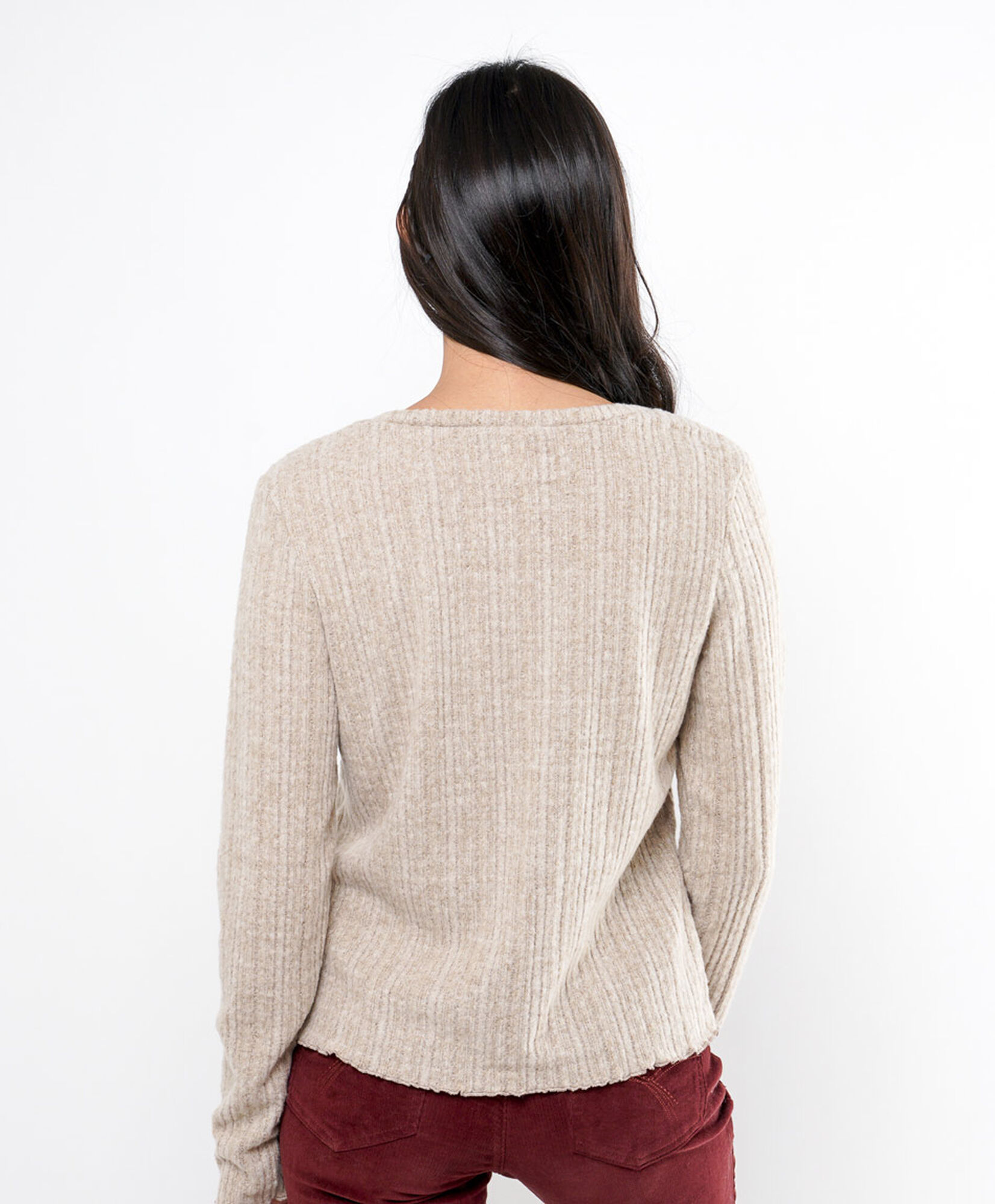 Polera mujer jacquard beige Polera mujer jacquard beige