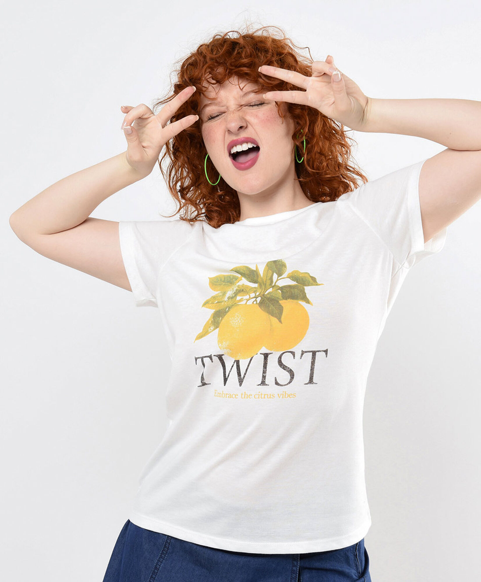 Polera mujer estampado limones Polera mujer estampado limones