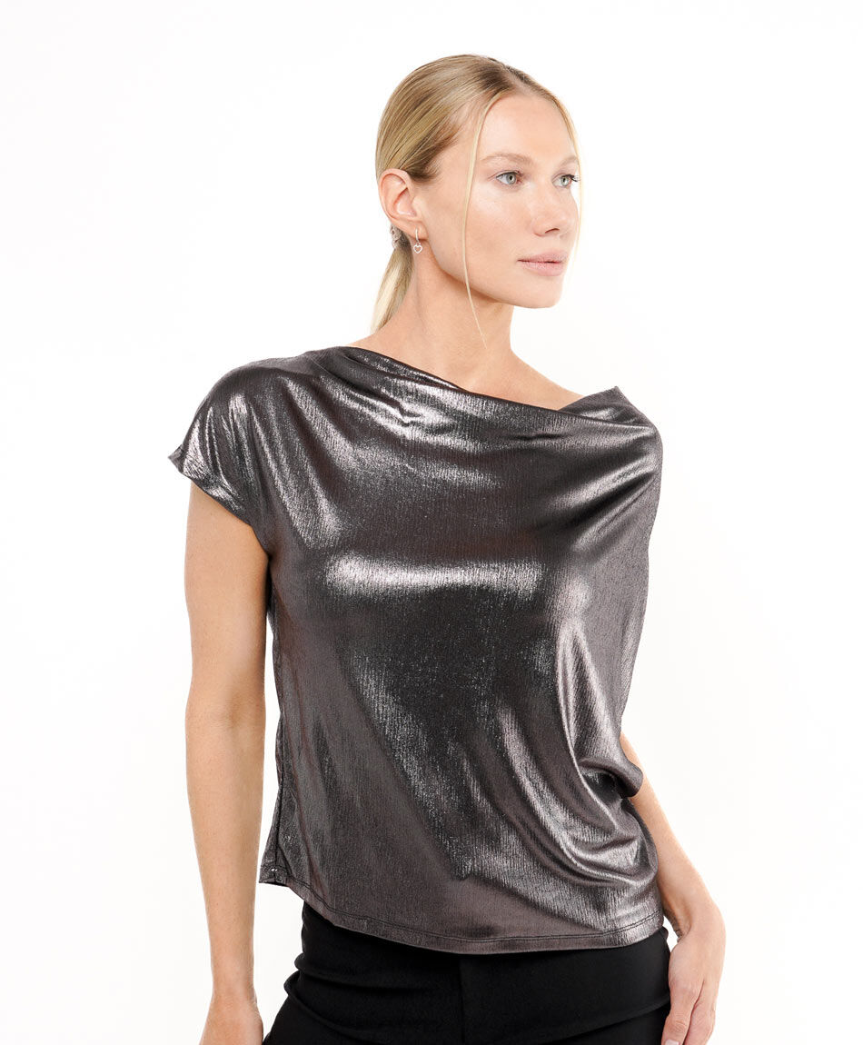 Polera mujer plateada