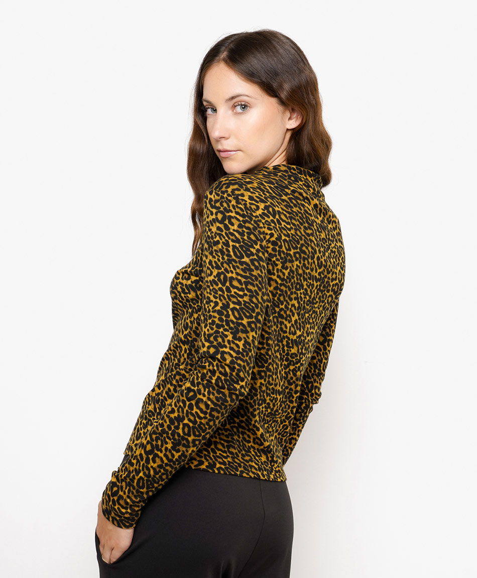 Polera mujer animal print fiera brown
