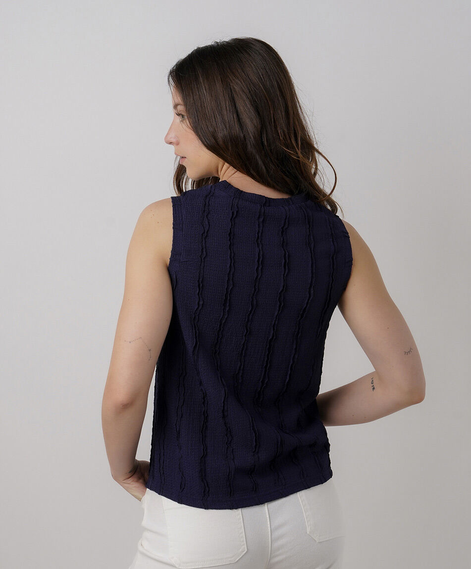 Polera mujer jacquard vertical