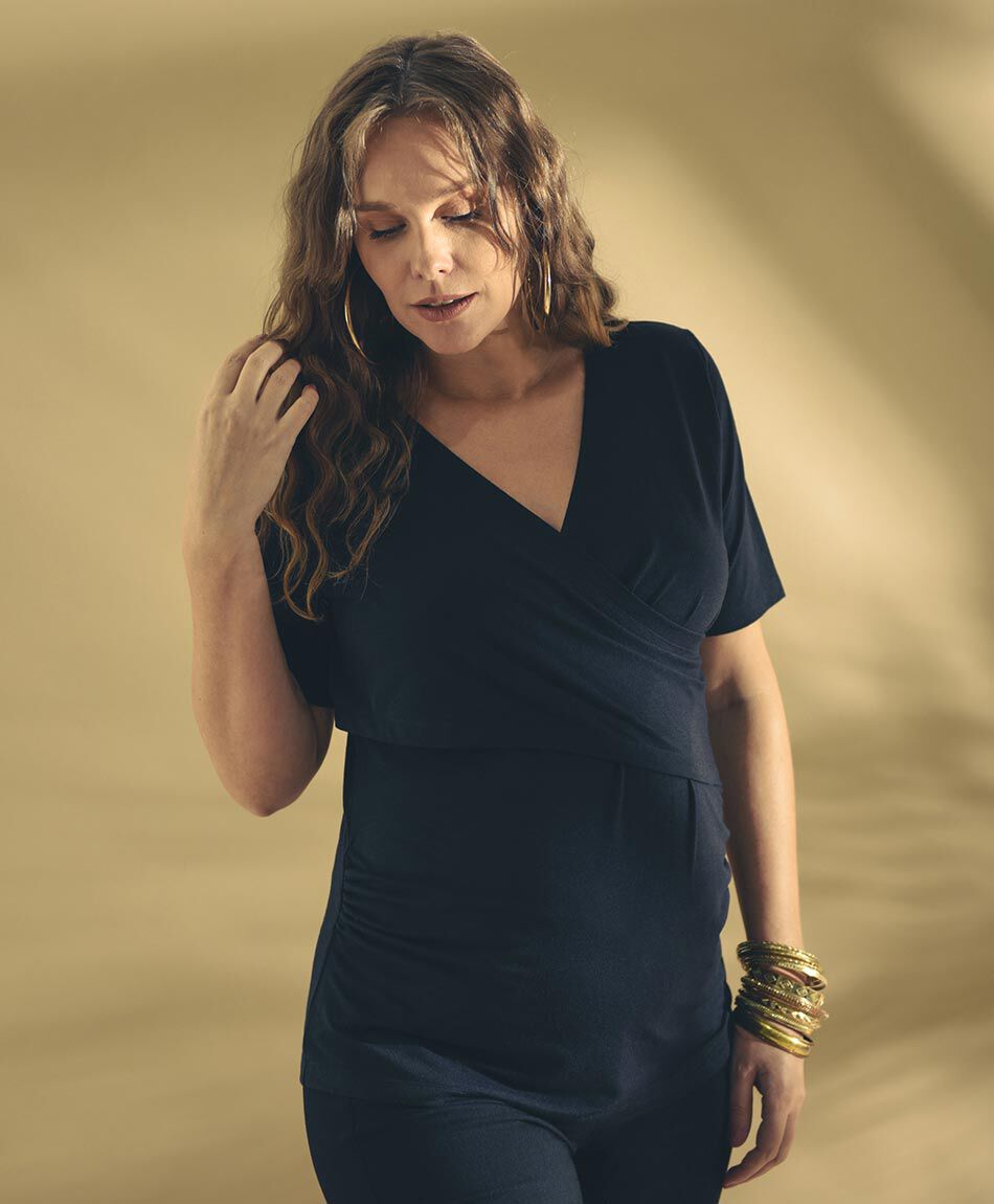 Polera maternal cruzada