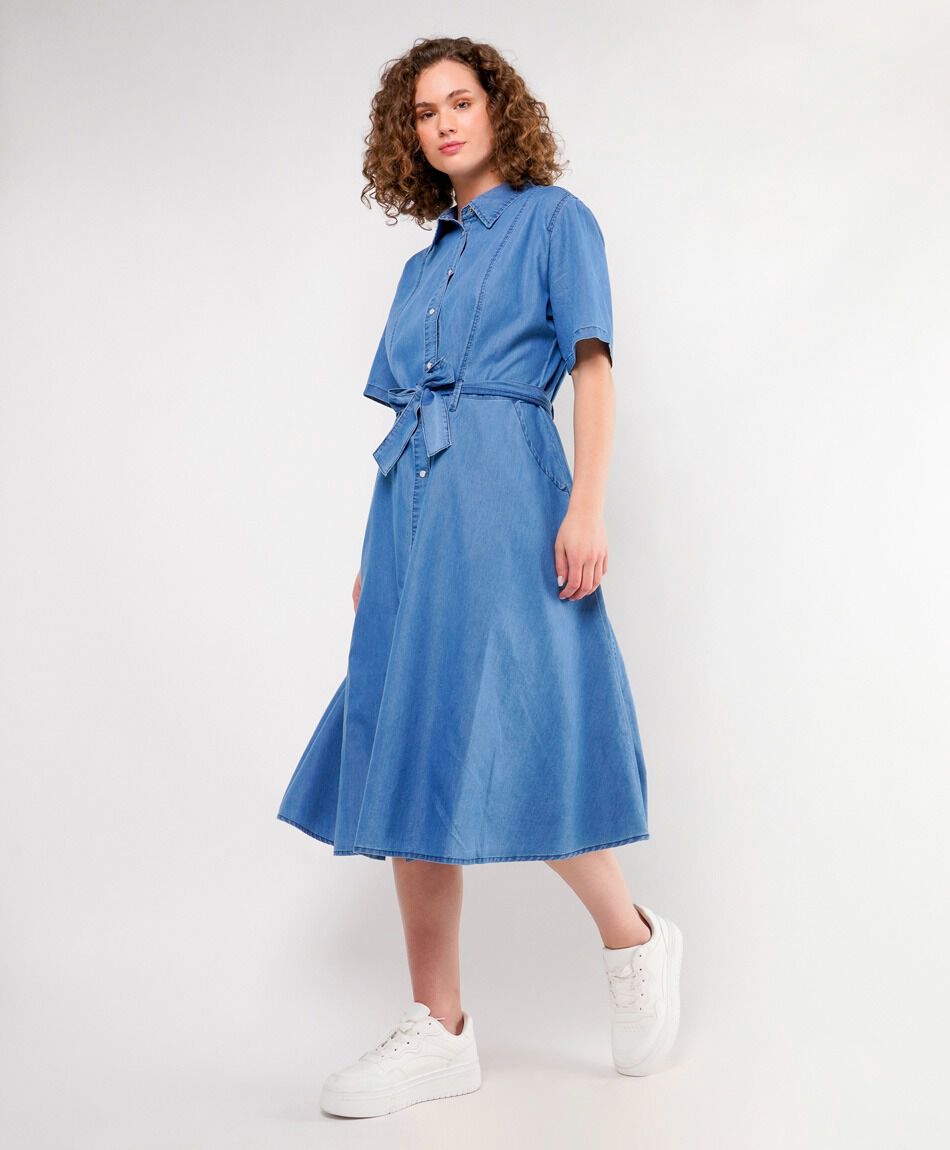 Vestido mujer denim camisero