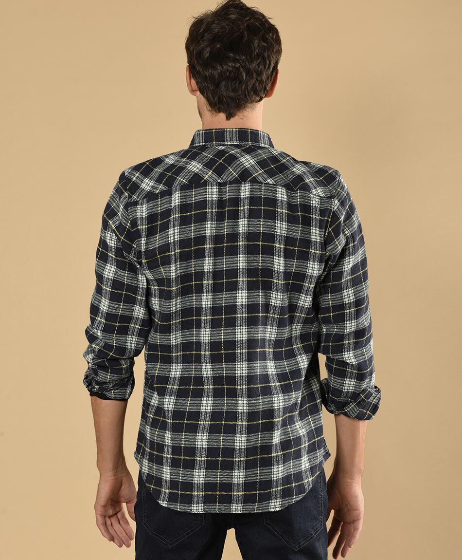 Camisa tart&aacute;n manga larga