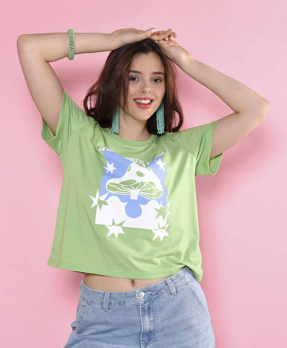 Polera manga corta cuello redondo