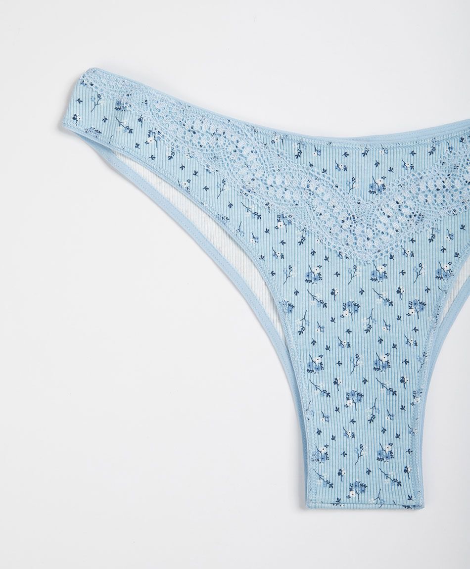 Tanga mujer algod&oacute;n mini florcitas