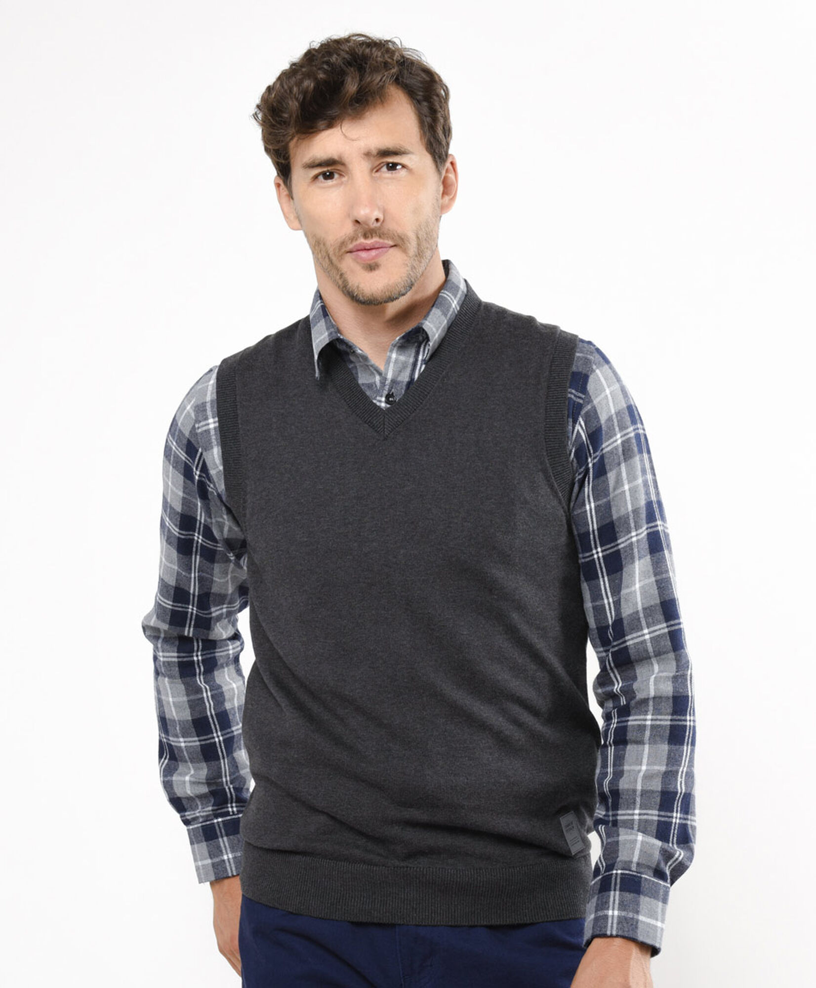 Sweater hombre sin mangas gris Sweater hombre sin mangas gris