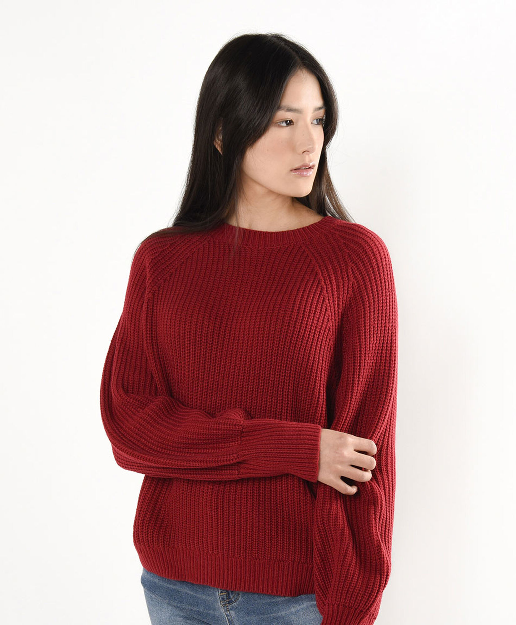 Sweater mujer punto inglés rojo Sweater mujer punto inglés rojo