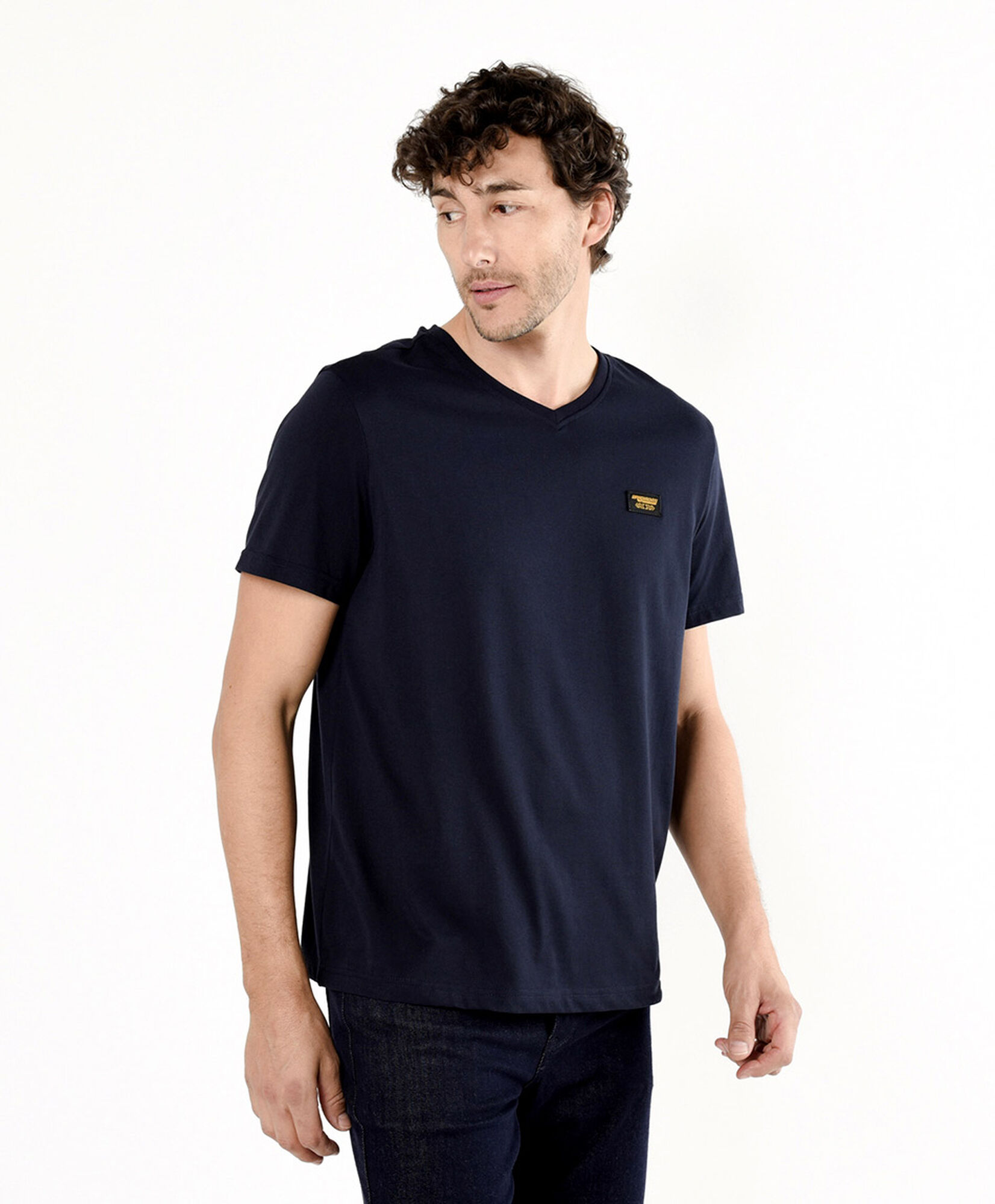 Polera hombre lisa mini logo colores Polera hombre lisa mini logo colores