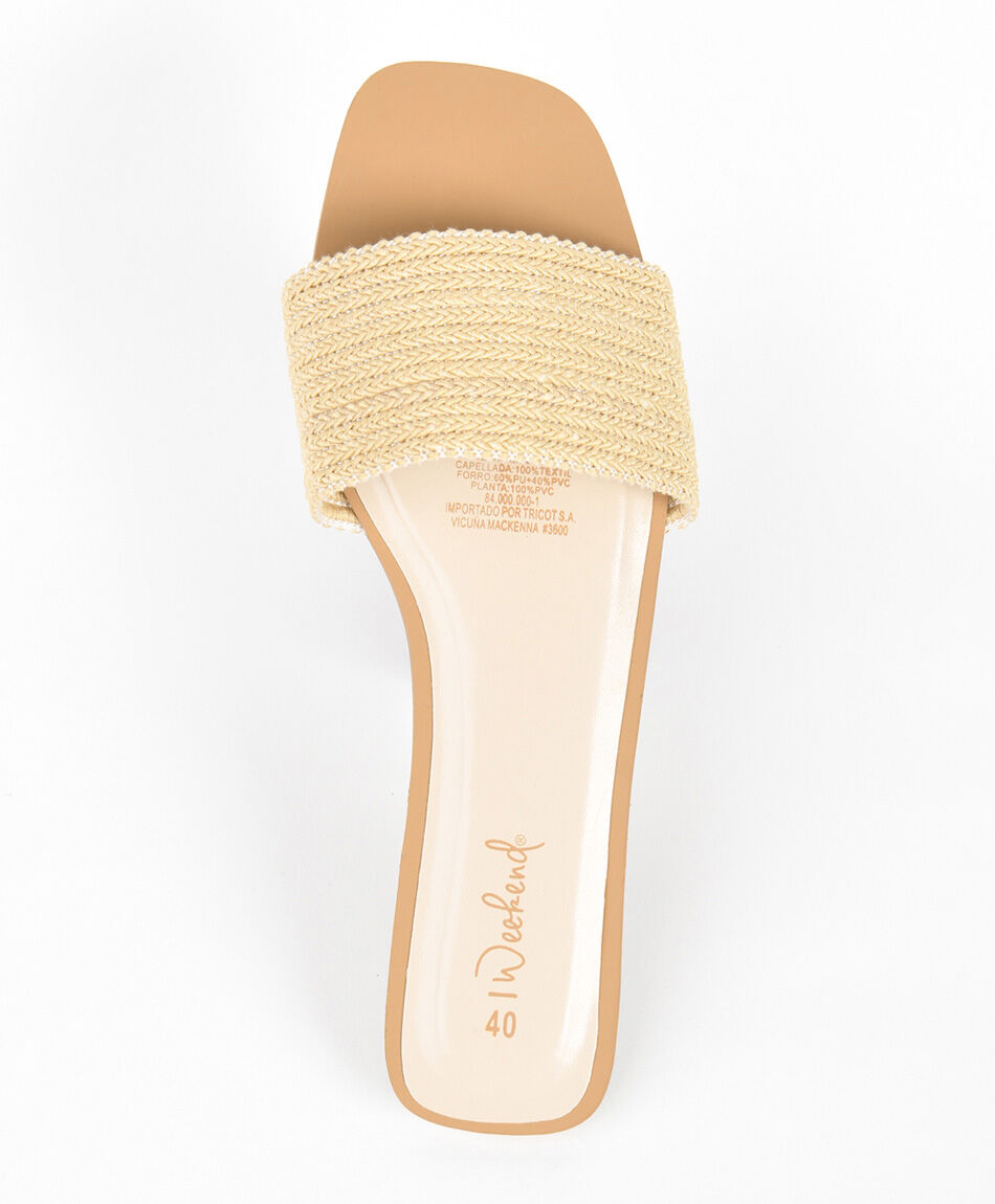 Sandalia mujer tejida plana