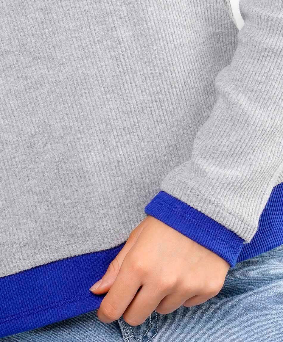 Polera mujer contraste azul